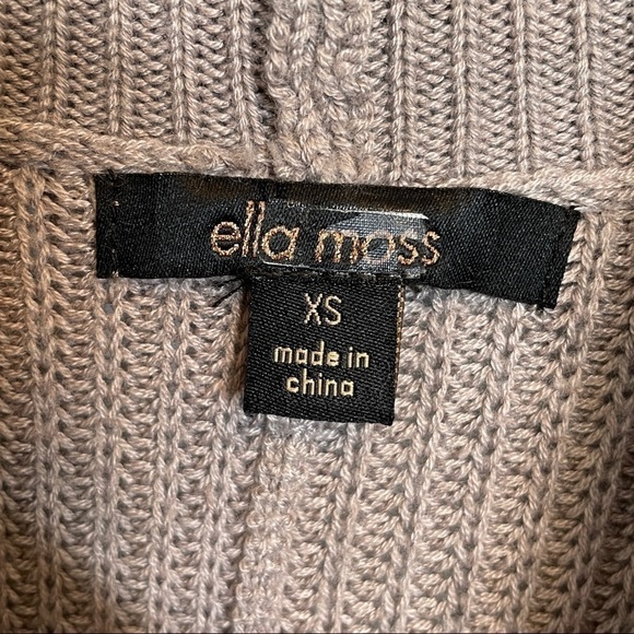 Ella Moss Riley Grey/Beige Cold Shoulder Oversized Turtleneck Sweater Size XS - Picture 12 of 14